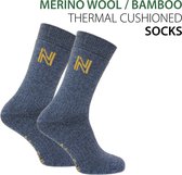 Norfolk - Wandelsokken - Merinowol en Bamboe Thermische, Volledige Demping, Zacht en Warm Outdoor Sokken - Gabby - Blauw - Unisex - 43-46