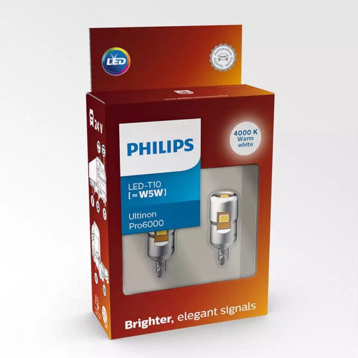 Philips Ultinon Pro6000 LED 24v W5W-T10 4000k 24961WU60X2