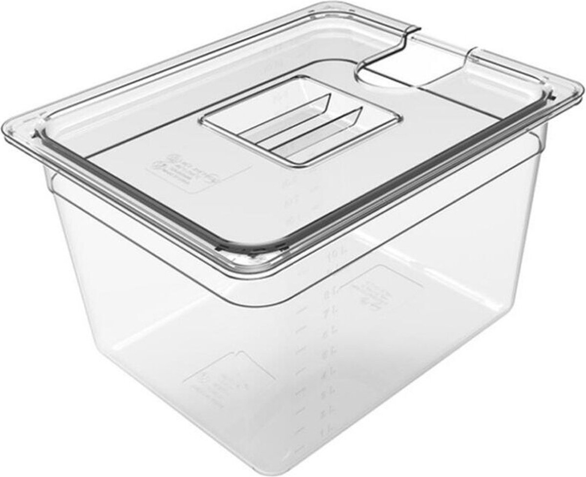 Sous Vide Bak 11L - Waterbak Met Deksel - Container Voor Sous-Vide Koken - Slowcooker Accessoires - 11 Liter Inhoud - Transparant - Merkloos