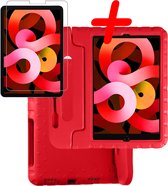 Hoesje Geschikt voor iPad Air 2022 Hoesje Kinder Hoes Shockproof Kinderhoes Met Screenprotector - Kindvriendelijk Hoesje Geschikt voor iPad Air 5 2022 Hoes Kids Case - Rood