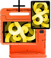 iPad Air 5 (2022) Kinder Hoes Kids Case Met iPad Air 5 (2022) Screenprotector Glas - Oranje