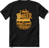 I make beer disappear | Feest kado T-Shirt heren - dames | Goud | Perfect drank cadeau shirt |Grappige bier spreuken - zinnen - teksten