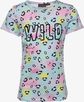 TwoDay meisjes T-shirt met luipaardprint - Blauw - Maat 158/164