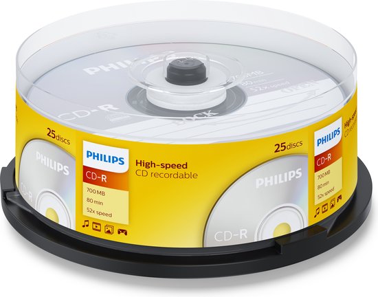 Philips CR7D5NB25 - CD-R 80Min - 700MB - Speed 52x - Spindle - 25 stuks - Philips
