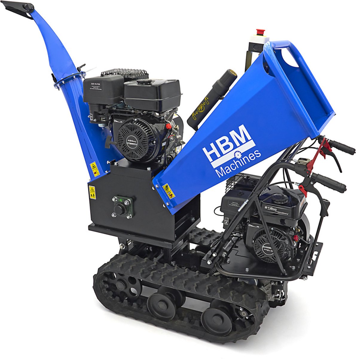 Bol.com Professionele 4 Takt 15 PK - 420 cc Benzine Hakselaar - Houtversnipperaar op Rupsbanden aanbieding