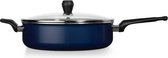 Tefal Starters Hapjespan 28 cm + Glazen Deksel Blauw/Zwart
