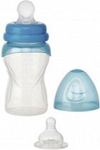 drinkbeker 18 cm 250 ml transparant/blauw