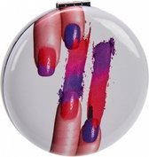 make-upspiegel nagels rond 8 x 2,4 cm glas wit/paars