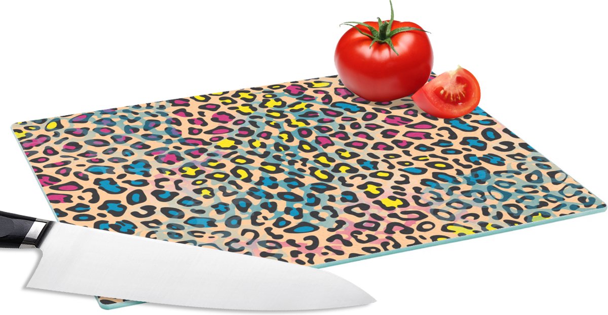Glazen Snijplank - 28x20 - Panterprint - Patronen - Kleuren - Snijplanken Glas