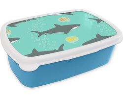 Boîte à lunch Blauw - Boîte à lunch - Boîte à lunch - Motifs - Water - Requin - Garçons - Garçon - Enfant - Kids - 18x12x6 cm - Enfants - Garçon - Cadeau Sinterklaas - Distribution de cadeaux pour enfants - Cadeaux chaussures Sinterklaas