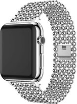 Stalen Smartwatch bandje - Geschikt voor Apple Watch stalen kralen band - zilver - Strap-it Horlogeband / Polsband / Armband - Maat: 38 - 40 - 41mm