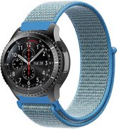 Nylon Smartwatch bandje - Geschikt voor Strap-it Samsung Galaxy Watch 46mm nylon band - blauw - Strap-it Horlogeband / Polsband / Armband