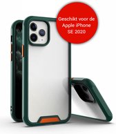 iPhone SE 2022 Bumper Case Hoesje - Apple iPhone SE 2022 - Transparant / Donkergroen