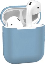 Hoesje voor Apple AirPods 1 en 2 - Babyblauw - Hoesje Siliconen Case Cover Bescherming