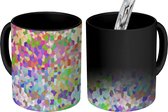 Magische Mok - Foto op Warmte Mokken - Koffiemok - Pixel - Regenboog - Patronen - Magic Mok - Beker - 350 ML - Theemok