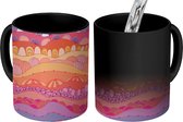 Magische Mok - Foto op Warmte Mokken - Koffiemok - Waves - Lijn - Design - Magic Mok - Beker - 350 ML - Theemok