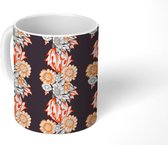 Mok - Koffiemok - Bloemen - Design - Bladeren - Mokken - 350 ML - Beker - Koffiemokken - Theemok