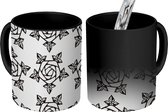 Magische Mok - Foto op Warmte Mokken - Koffiemok - Patronen - Rozen - Gothic - Magic Mok - Beker - 350 ML - Theemok