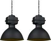 QAZQA sicko - Industriele Hanglamp - 2 stuks - H 1500 mm - Zwart - Industrieel - Woonkamer | Slaapkamer | Keuken