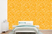 Behang - Fotobehang Paardenbloem - Oranje - Bloemen - Zomer - Breedte 360 cm x hoogte 240 cm