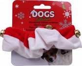 kersthalsband hond rekbaar 25 cm textiel rood/wit