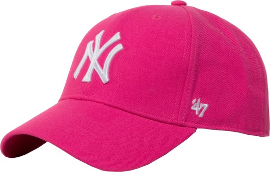 47 Brand New York Yankees MVP Cap B-MVPSP17WBP-MA, Unisexe, Rose, Casquette, taille : Taille unique
