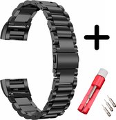 Geschikt voor Fitbit Charge 2 bandje staal zwart + toolkit
