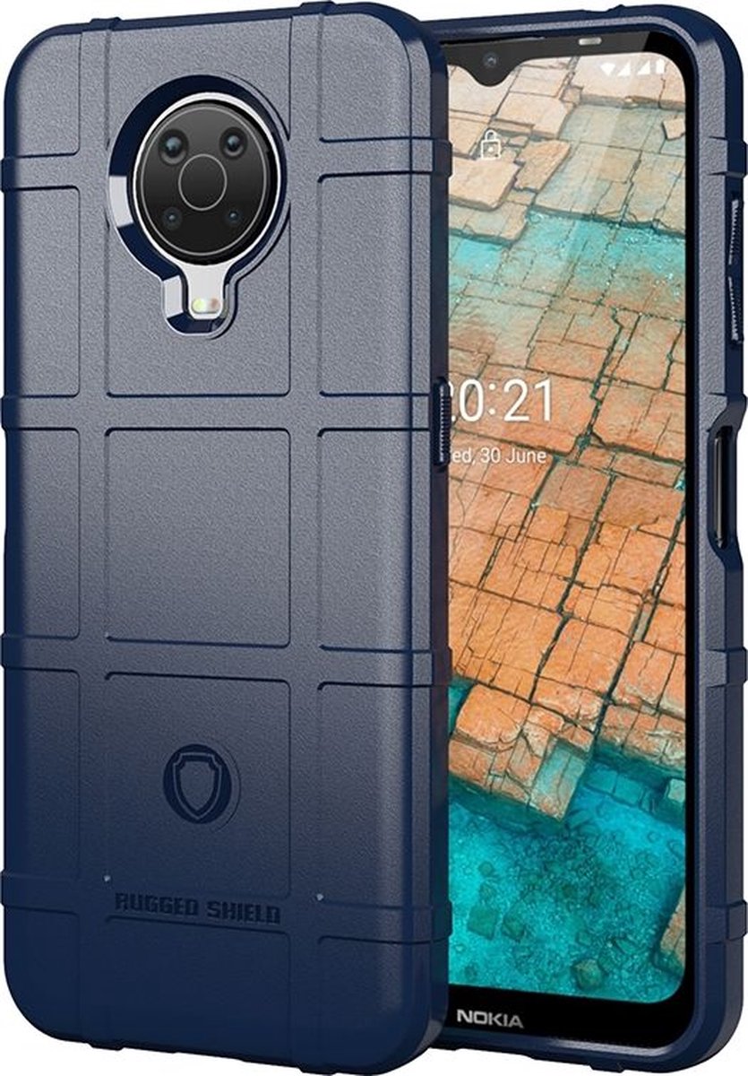 Mobigear Hoesje geschikt voor Nokia G20 Telefoonhoesje Flexibel TPU | Mobigear Rugged Shield Backcover Shockproof | Schokbestendig G20 Telefoonhoesje | Anti Shock Proof - Blauw