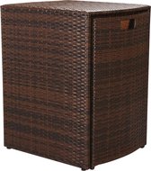 vidaXL 3-delige Bistroset met kussens poly rattan bruin