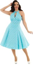 Skye Blue Polka Dot Dress . Jurk - Vrouwen Jurk - Dames Jurk