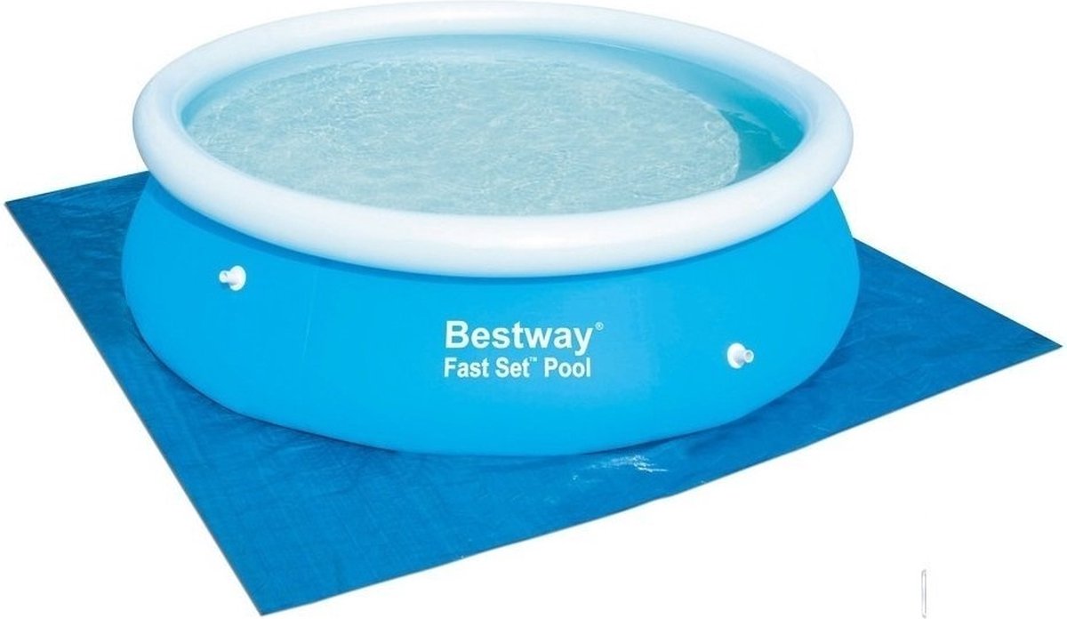 Bestway - ondervloer zwembad - grondzeil - 396 x 396 cm - blauw