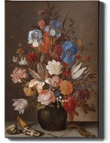 Walljar - Van der Ast - Stilleven met Bloemen - Muurdecoratie - Canvas schilderij