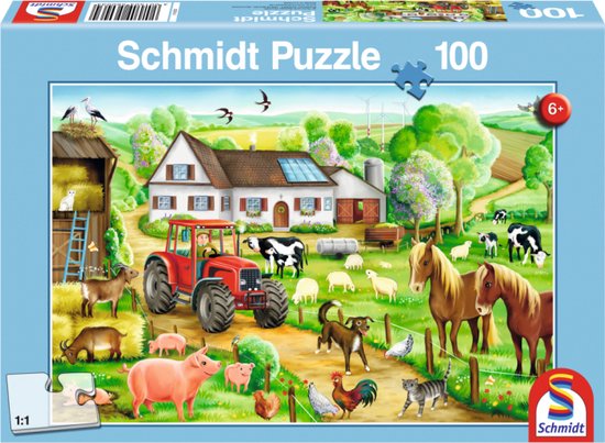 Schmidt Spiele 56003 puzzle Jeu de puzzle 100 pièce(s) Ferme | bol
