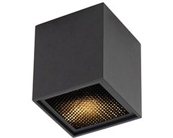QAZQA qubo - Design Plafondspot | Spotje | Opbouwspot - 1 lichts - L 82 mm - Zwart - Woonkamer | Slaapkamer | Keuken