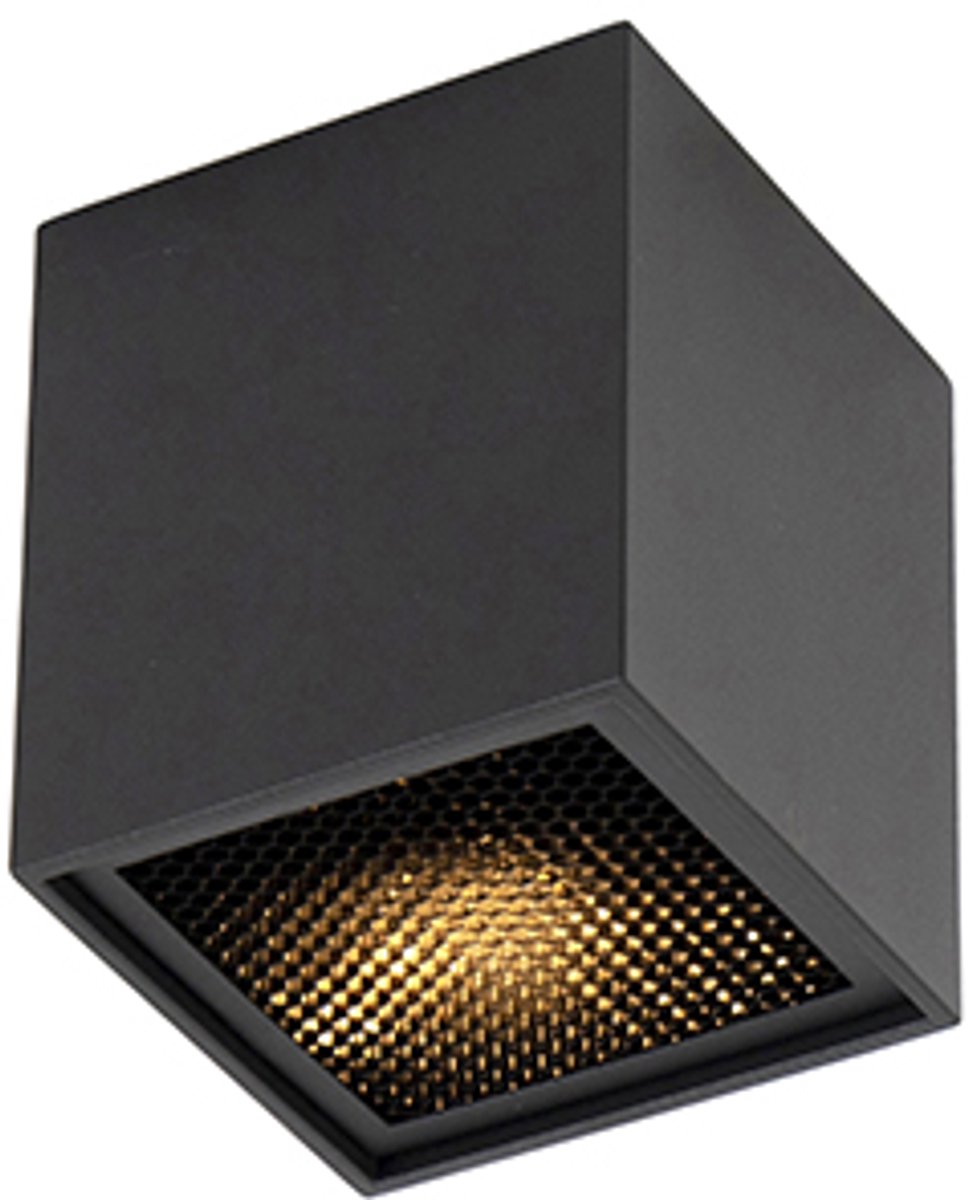 QAZQA qubo - Design Plafondspot | Spotje | Opbouwspot - 1 lichts - L 82 mm - Zwart - Woonk