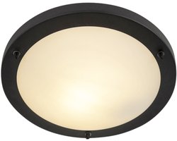 QAZQA yuma - Moderne Plafondlamp voor buiten - 1 lichts - Ø 310 mm - Zwart - Buitenverlichting