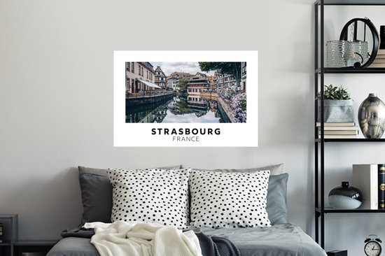 Muurstickers - Sticker Folie - Frankrijk - Architectuur - Water - 90x60 cm - Plakfolie - Muurstickers Kinderkamer - Zelfklevend Behang - Zelfklevend behangpapier - Stickerfolie