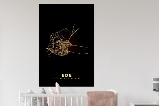 Stickers Stickers muraux - Ede - Plan de la ville - Carte - Carte - Pays- Nederland - 80x120 cm - Feuille adhésive