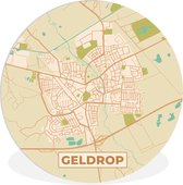 Wandcirkel - Muurcirkel Binnen - Geldrop - Plattegrond - Kaart - Stadskaart - ⌀ 90 cm - Wanddecoratie - Ronde Schilderijen
