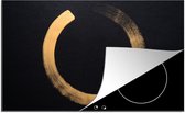 KitchenYeah® Inductie beschermer 91.2x52 cm - Gouden cirkel op een donkere achtergrond - Kookplaataccessoires - Afdekplaat voor kookplaat - Inductiebeschermer - Inductiemat - Inductieplaat mat