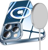Draadloze Oplader voor iPhone 12 Pro Max met Magnetisch Hoesje Transparant - Oplader met Magneet - Geschikt voor Apple iPhone Magneetfunctie