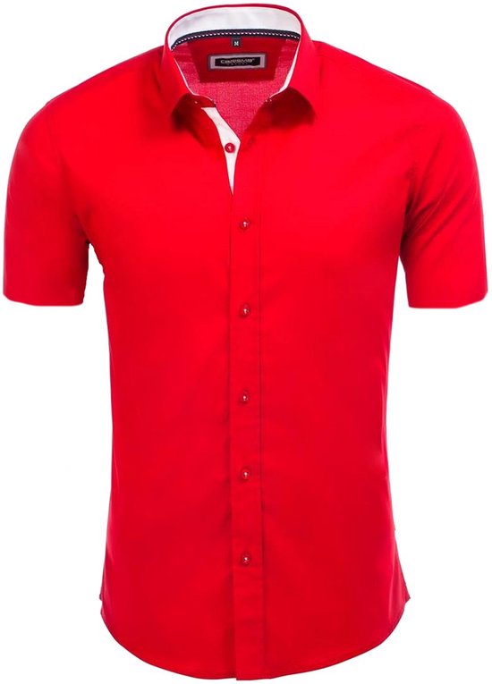 Rood Overhemd Korte Mouw Met Stretch Carisma 9102 - L