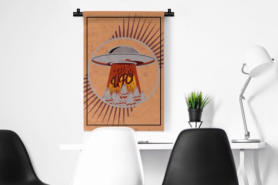 Tapisserie - Tapisserie - Ufo - Extraterrestre - Espace - 60x90 cm - Tapisserie