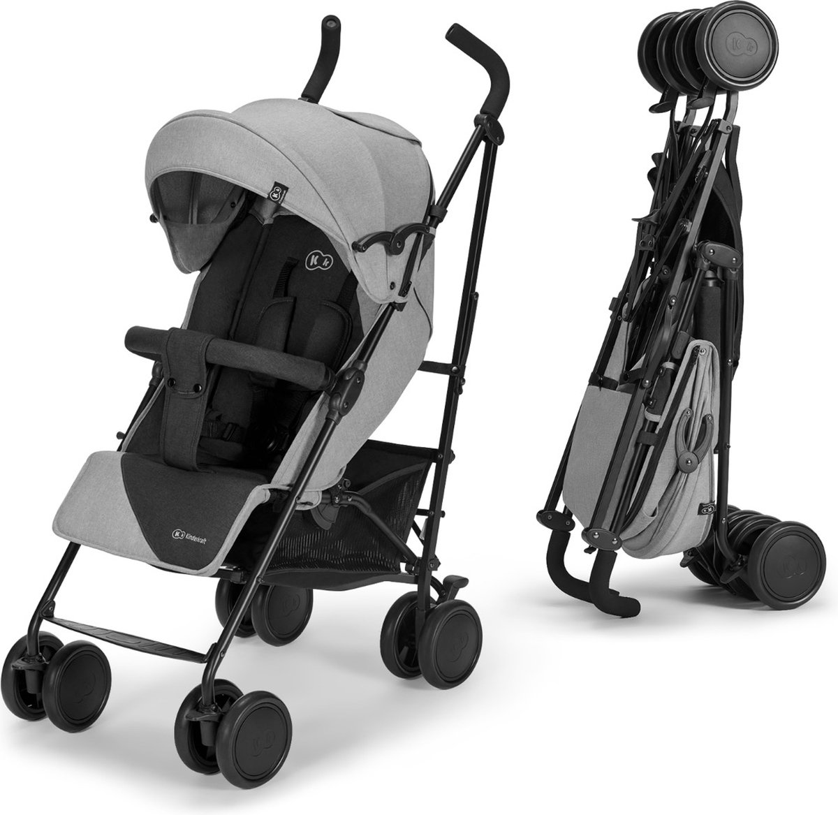 Kinderkraft SIESTA - Lichtgewicht buggy - Liggende positie - Grijs