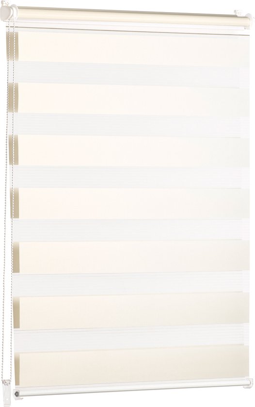 Blumtal Gestreepte Gordijnen - Transparante Rolgordijnen - Kant en Klaar - 120 x 195cm, Ivoor - Set van 1