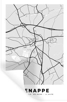 Muurstickers - Sticker Folie - Stadskaart – Plattegrond – België – Zwart Wit – Genappe – Kaart - 80x120 cm - Plakfolie - Muurstickers Kinderkamer - Zelfklevend Behang - Zelfklevend behangpapier - Stickerfolie