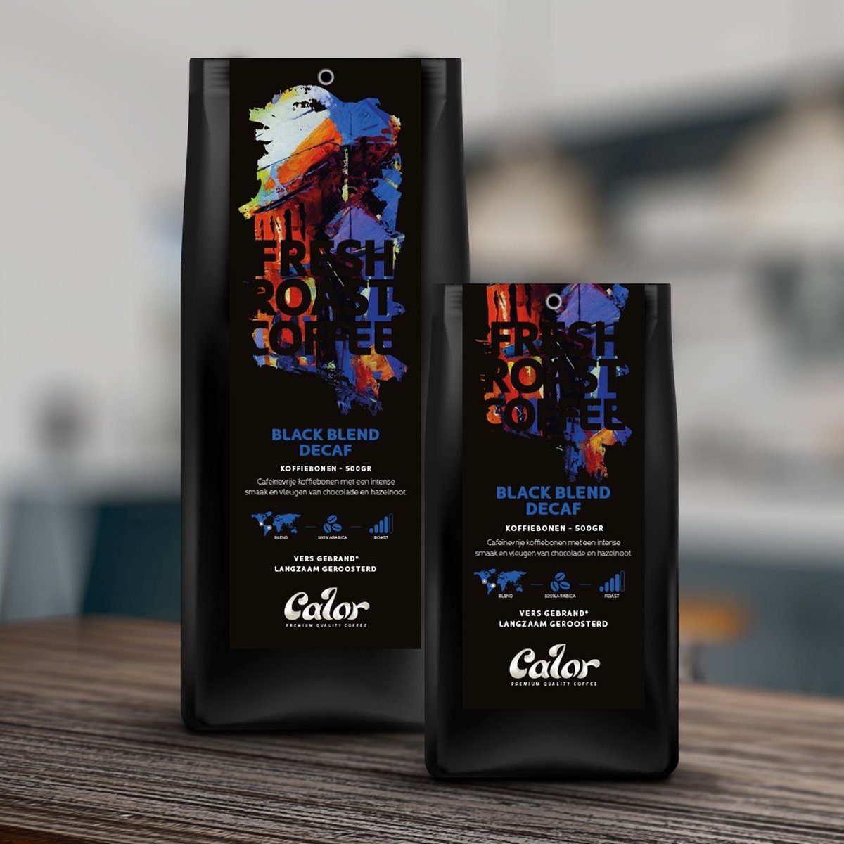 CALOR Black blend decaf koffiebonen - 500 gr - 100% arabica - Blend