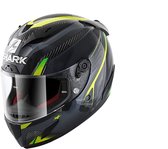 SHARK RACE-R PRO CARBON ASPY Motorhelm Integraalhelm Carbon Antraciet Geel - Maat M