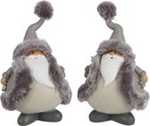 Kerstman | polyester | grijs | 11.5x10x (h)19 cm