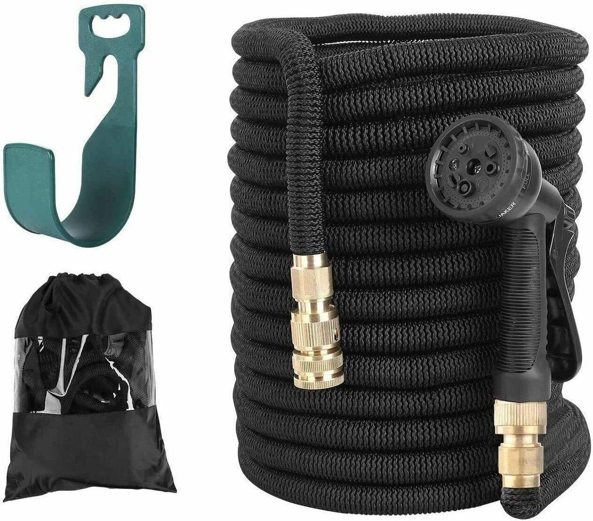 Tuinslang Flexibel 30 Meter - Met Tuinslanghouder & Spuitpistool - Flexibele Tuinslangen - Uitrekbaar - Sproeier Voor Tuin